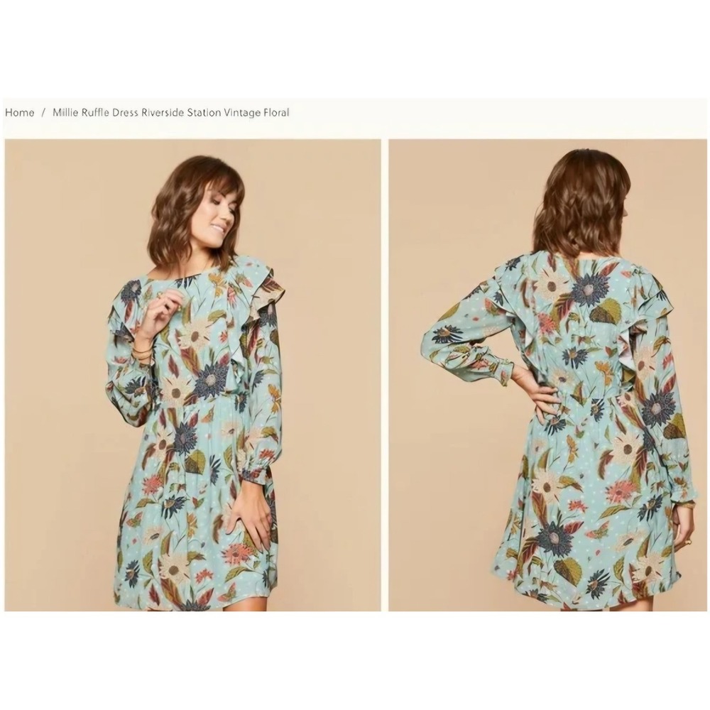 Spartina Women's 449 XL Millie Ruffle Dress Riverside Station Vintage Floral